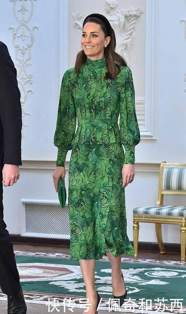 凯特王妃和西班牙王后同穿“菠菜裙”,一个保守一个奔放,太美了