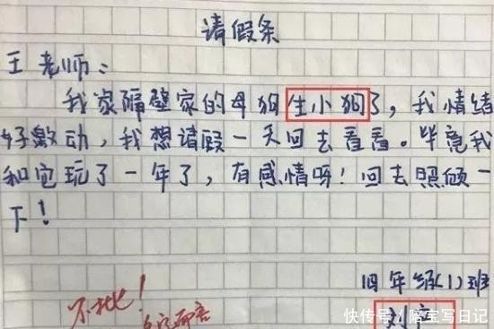 小学生|小学生请假理由太奇葩，老师：你这名字就不适合请假，网友笑翻