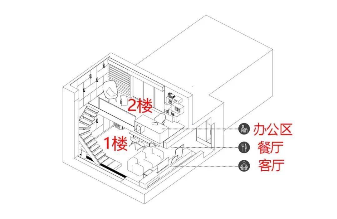 中岛台|78平小复式，客厅挑空设计，楼梯不装扶手，一看业主就很有品位！