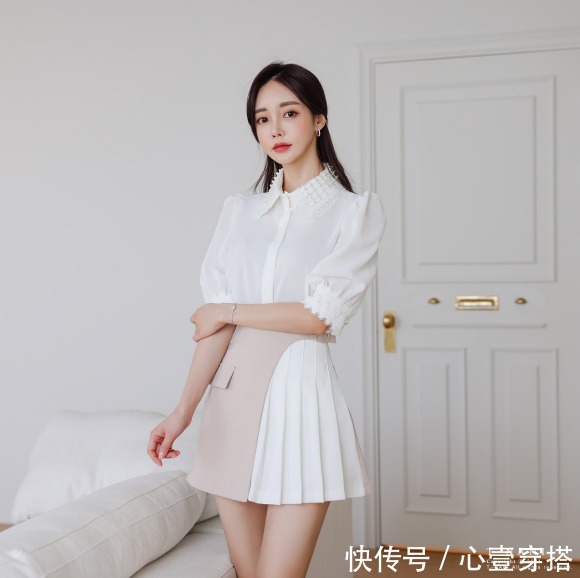 时尚|女神孙允珠时尚搭配:约克王室简约立体裁剪百褶裙