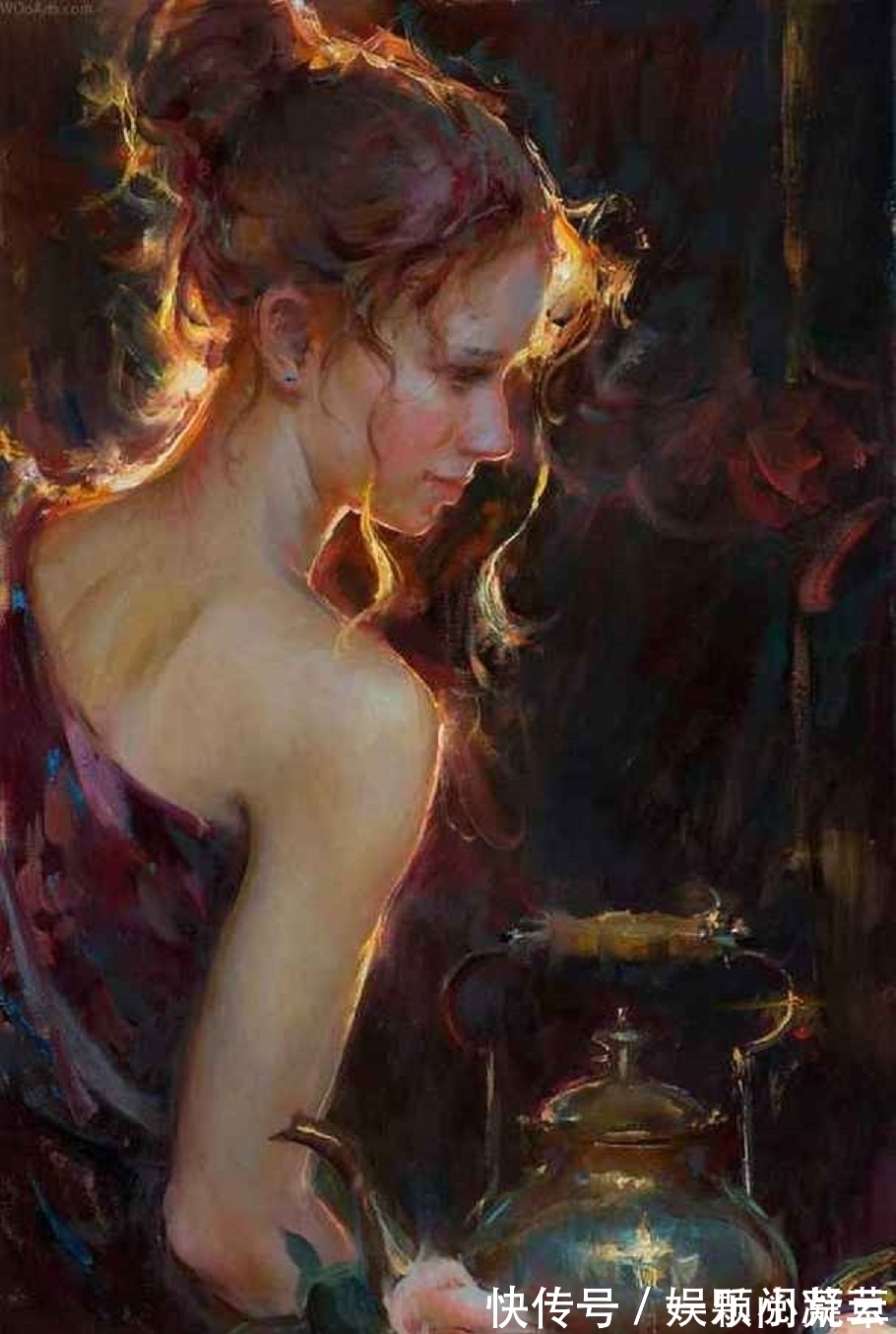 写实艺术#田园中的女人,如诗般的意境——美国顶级油画家丹尼尔的写实艺术