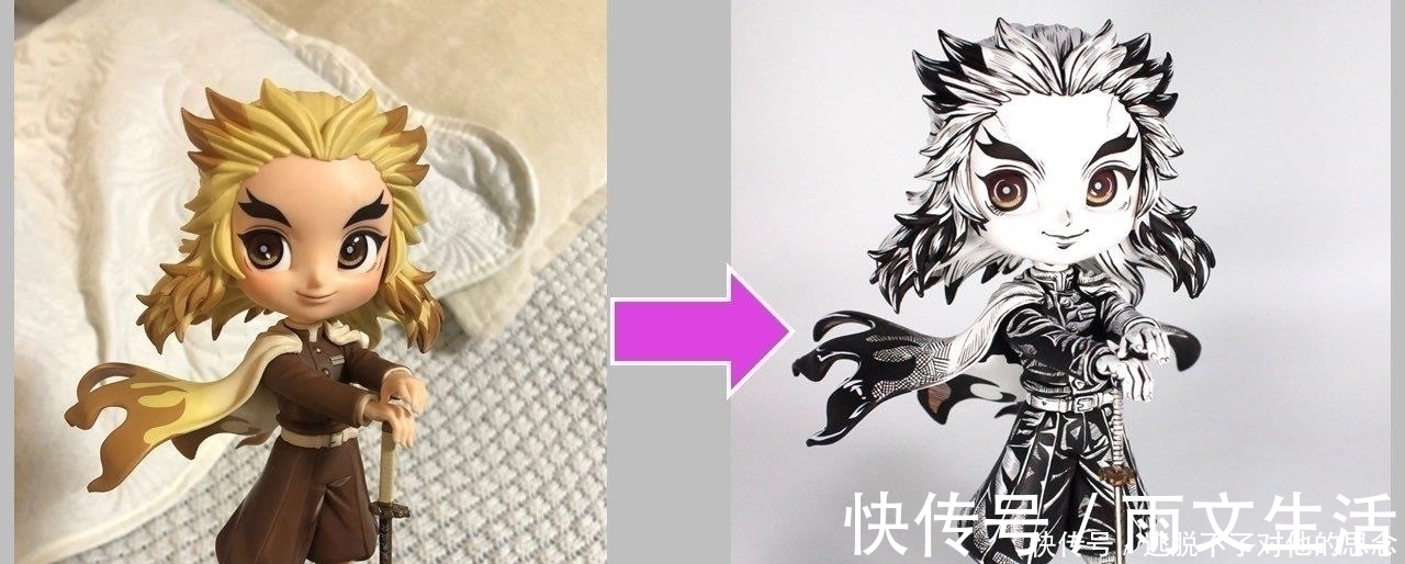 荒木|网友二次改造手办,按个人喜好给手办做涂装,立体手办像纸片