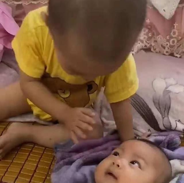 弟弟|3个月弟弟被1岁多的哥哥这样哄，网友直呼这是什么神仙兄弟情