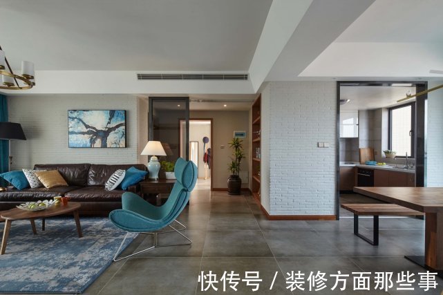 卧室|168平混搭风四居室,客厅以色调勾勒出一个恰如其分的蓝调区域