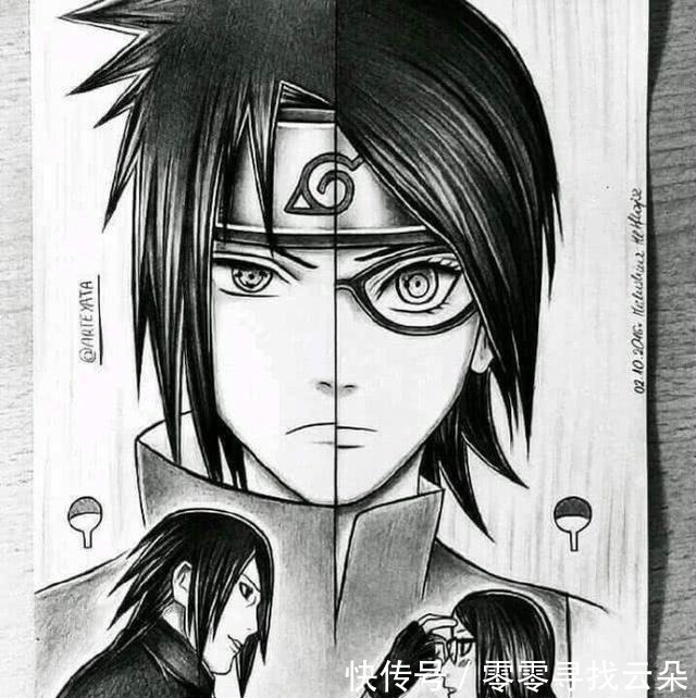 鸣人|大佬用一支铅笔征服无数漫迷,手绘《火影忍者》拼贴图,超炫酷!