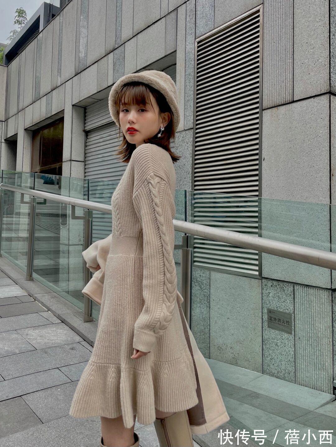 针织连衣裙 冬天穿衣内搭怎么选?直接入手“针织连衣裙”,温柔、大气又chic
