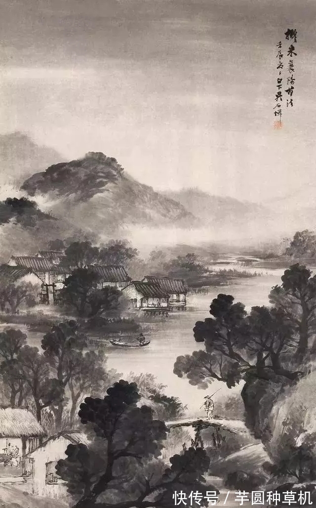 山水画@海派山水画大家|吴石仙的烟雨蒙蒙