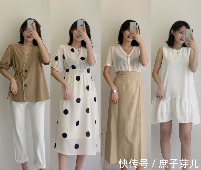 穿搭 夏季气质感穿搭指南！姜黄色T恤配白色高腰裙明媚减龄，淑女知性