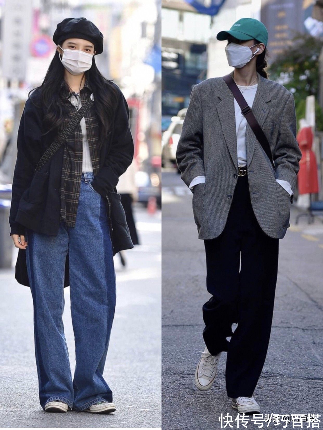 靴子|韩国街拍教你穿阔腿裤！上身显瘦又不失街头感，不露腿也能炸街