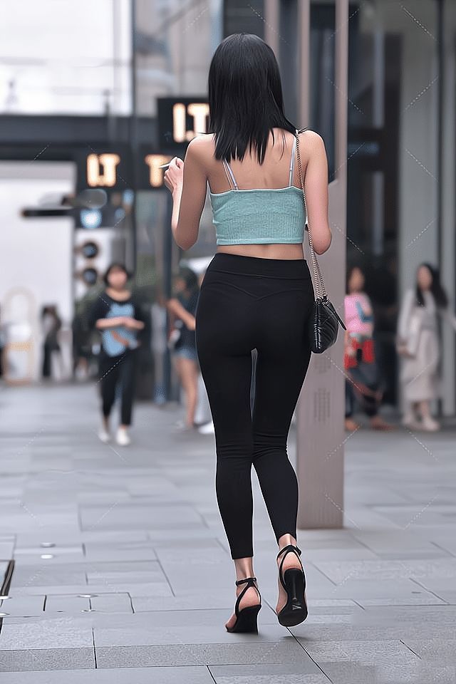 打底裤 黑色打底裤怎么穿出时尚美感?看看这个潮流美女是怎么做到的