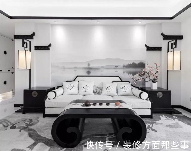 中式|140平黑白色的新中式设计,让人看到生活本有的明媚