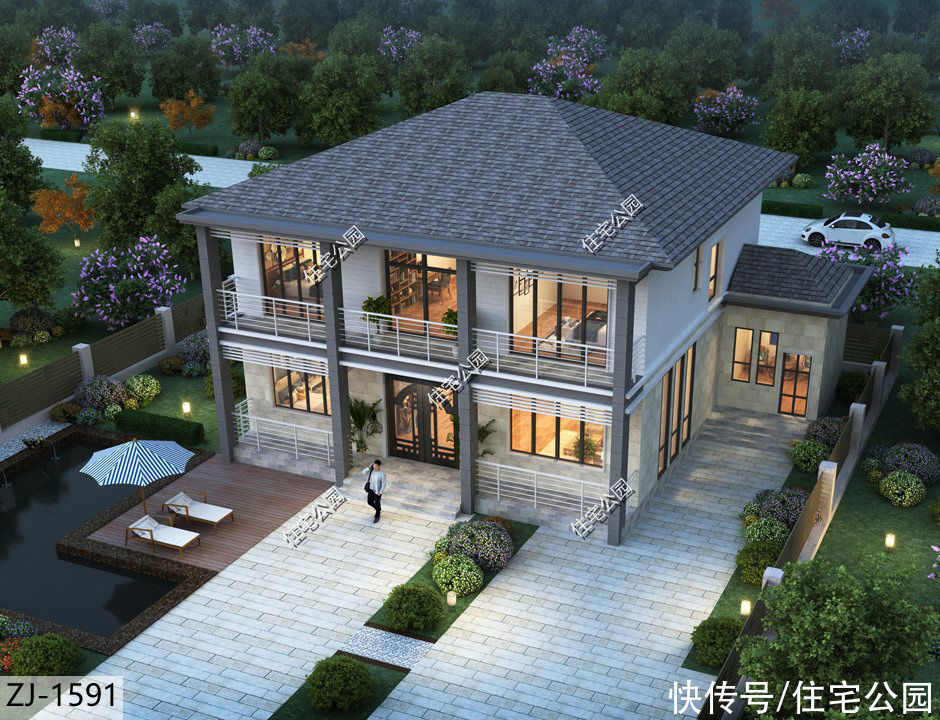 占地面积|下半年建房就选这10套二层吧,颜值一套比一套高,30来万就能盖