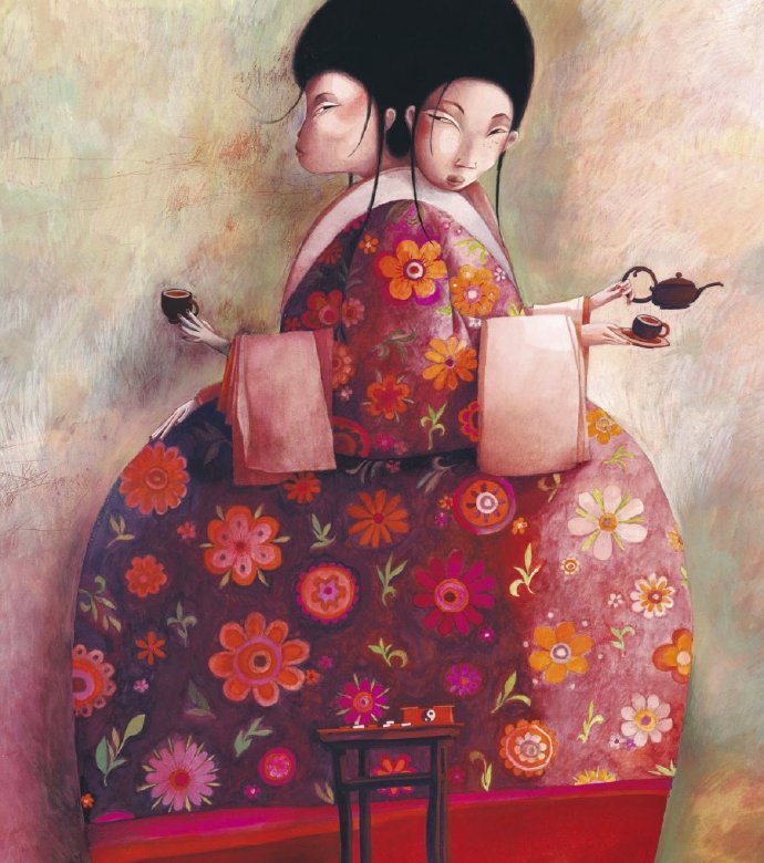 海贝卡·朵特梅-!插画师海贝卡·朵特梅-喜欢用不透明水彩作画,人物造型充满想象力并带有诡异气质