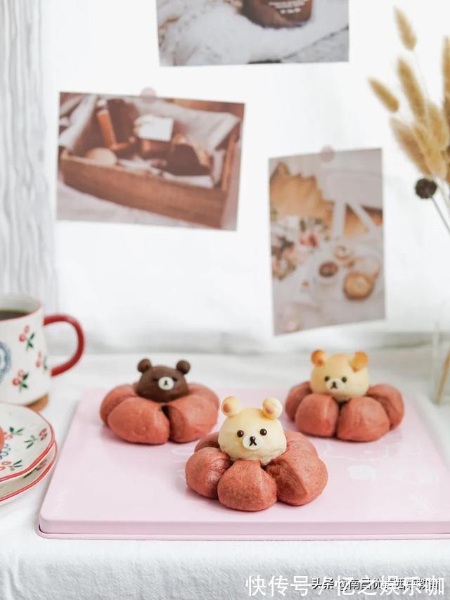 135g|女生都会喜欢的面包，小熊花骨朵面包可爱好吃两不误