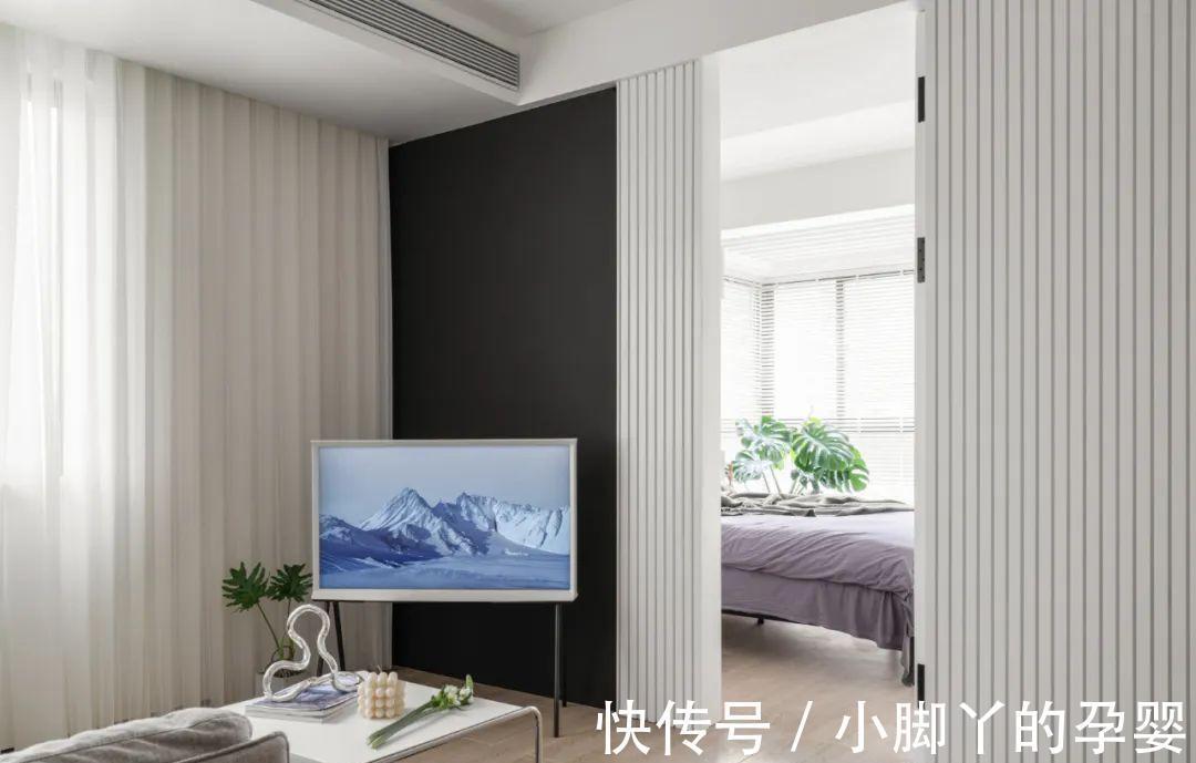 洗衣机|98㎡三居室,现代简约风格,洗衣机藏进阳台柜,太会装了!