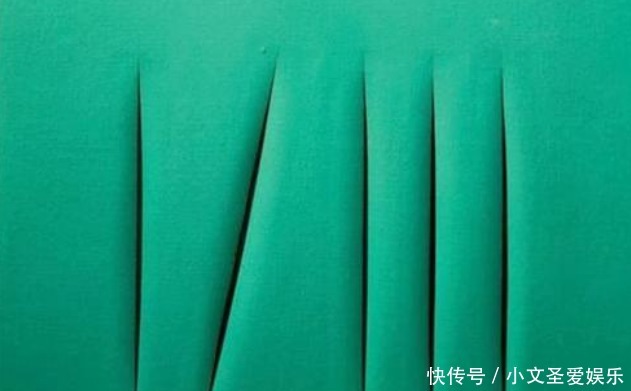 他拿刀随意在画布上割几下,就卖出1