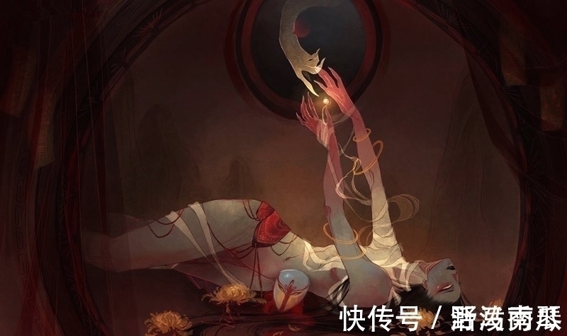 外国@外国画师的“国风画”,颠覆了传统的鬼魅,从恐怖变成了绝美