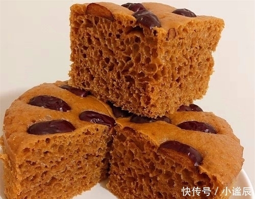 红糖发糕最好吃的做法,手不沾面,搅一搅,香甜蓬松