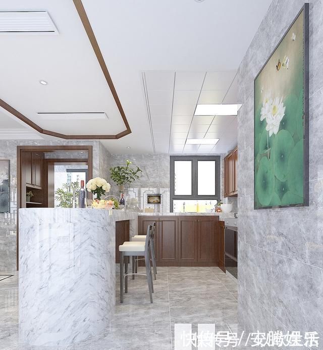 餐厨|248平米新中式，听了老婆的话，买两套平层打通比别墅住的还舒服
