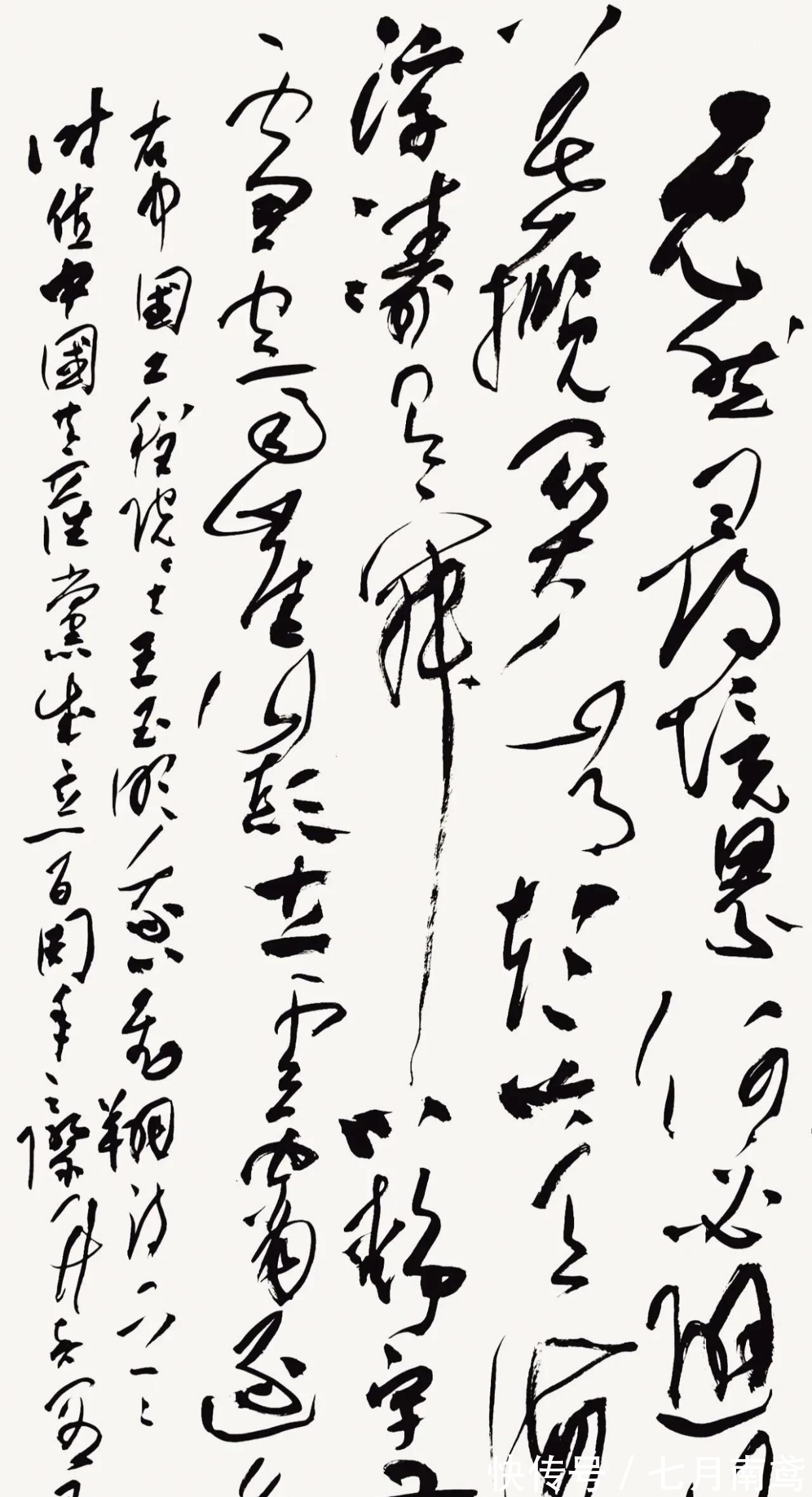 副主席&王亚洲的草书虽生拉硬拽,但质感很强,节奏跳跃,网友:野藤体