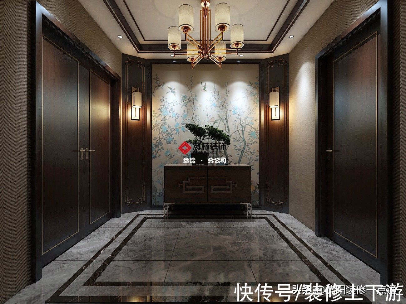 新中式|盘锦300平别墅装修案例新中式