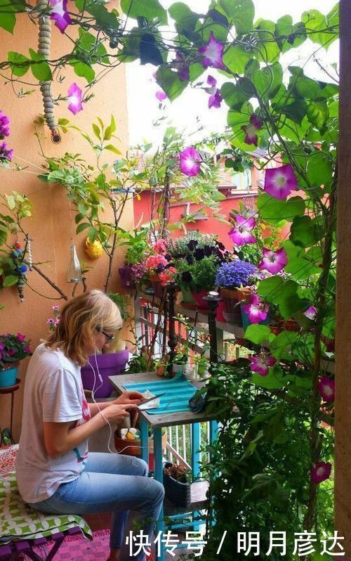 铁艺网|以后阳台我也不封,这样幕布搭木架上遮阳,跟豪宅小露台一样惬意