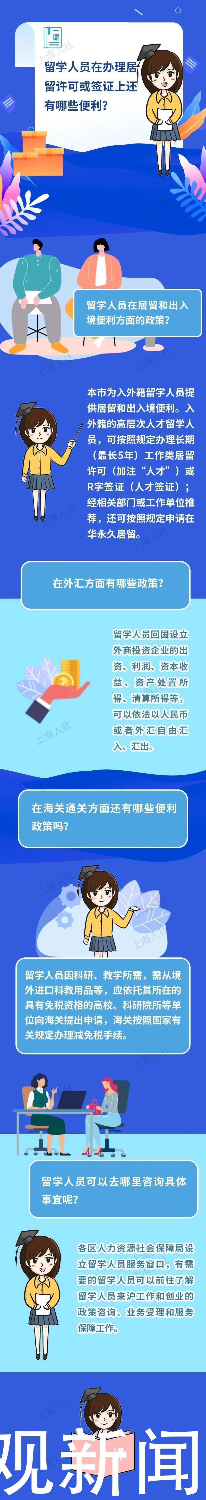 中年|留学人员在办理居留许可或签证上还有哪些便利？