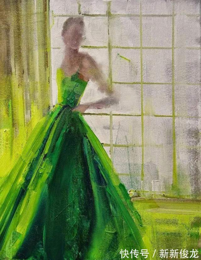 画家@她以生动、动感和现代的笔触,描绘画面