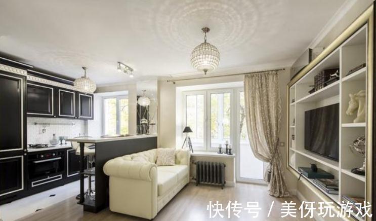 吧台|新古典风格装饰27㎡小户型,餐厅配多功能吧台,整体感觉不一样