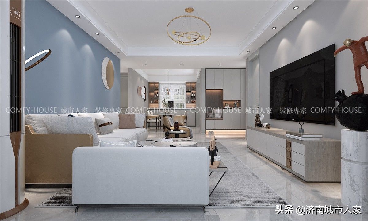 装修效果图|中海锦城现代风格装修效果图-简洁大方