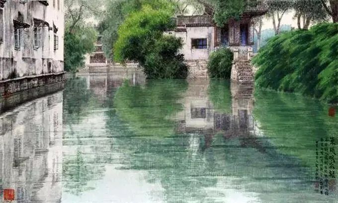 贺天健&吕吉人笔下的水韵江南,美在意境!
