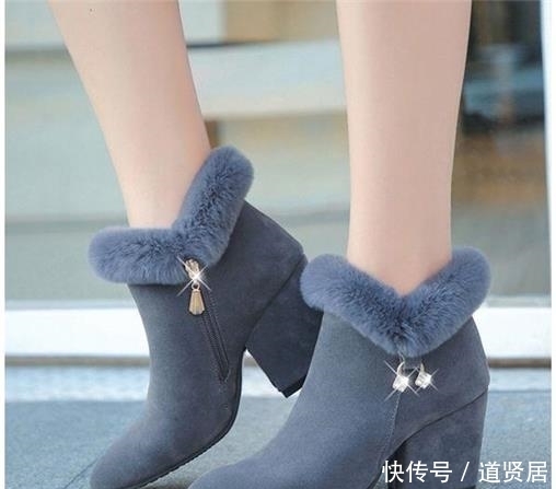 粗跟尖头短靴低跟百|又出一女鞋东北鞋,又叫“踏雪鞋,女人设计,上脚特好看
