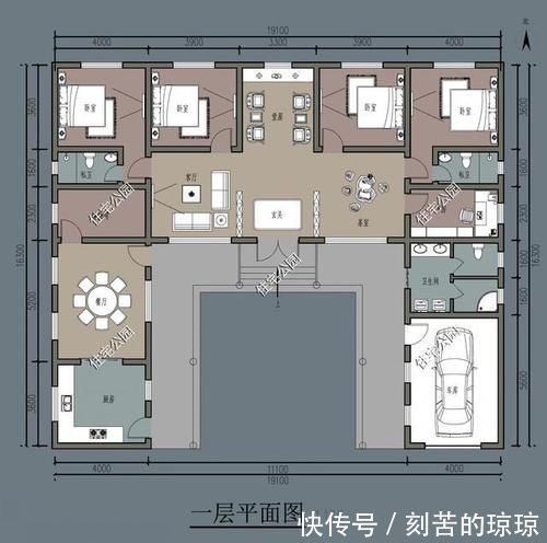 平层|农村建房还是有个院子好,10套农村平层小院,既能停车还能养鸡鸭