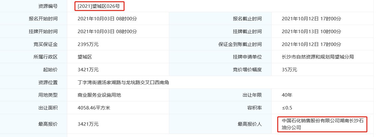 望城一宗加油加气站用地底价3421万元出让|土拍快讯| 宗地