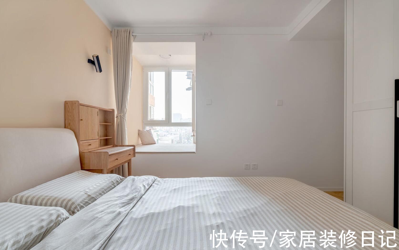 次卧|北京屋主的48㎡小家，全屋刷白真通透，次卧不装墨菲床有点可惜？