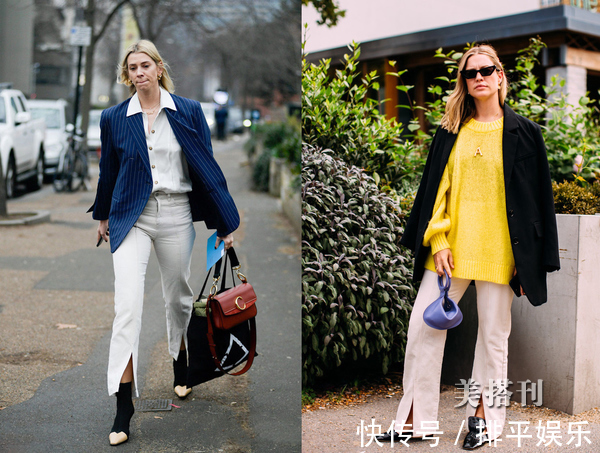 穿搭 明星达人时髦穿搭来学下，小小裤脚开叉，瞬间提升你的时髦度