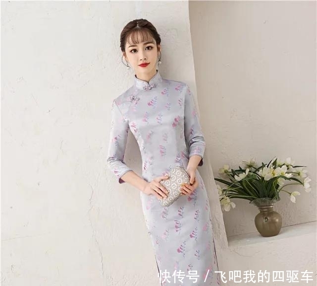 文艺清新,少女提花旗袍,怎么穿搭都很美!