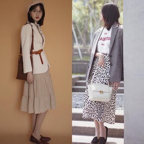 半身裙 秋天穿对了“西装+长裙”有多美?多参考时尚博主穿搭经验,实用