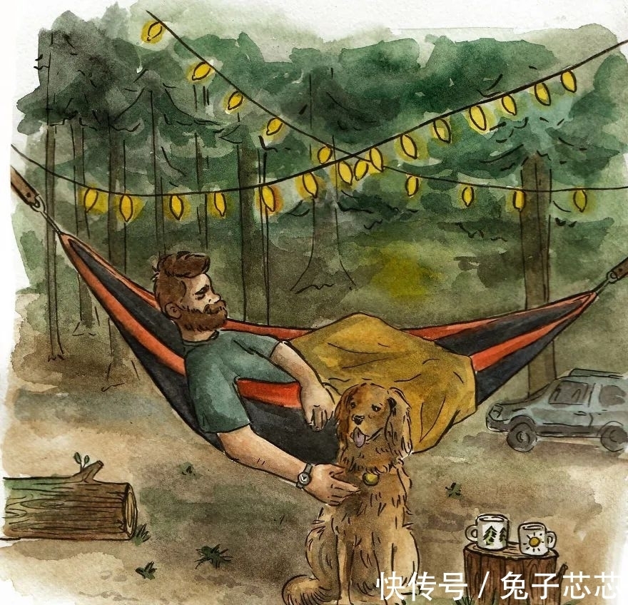 一本好书$16幅水彩画描绘的幸福场景,网友:这才是向往的生活