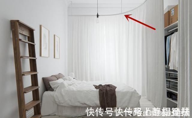 衣柜门|一个窗帘能搞定的事,干嘛还得装衣柜门,加个弧形轨道,不占1㎡