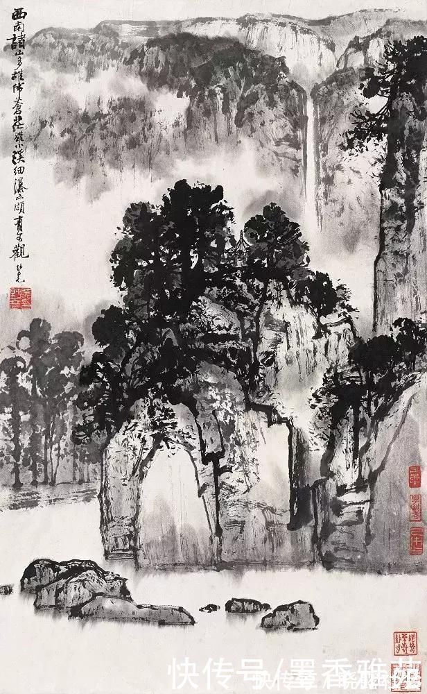 山水画$当代国画大师黄纯尧精品山水画作品欣赏