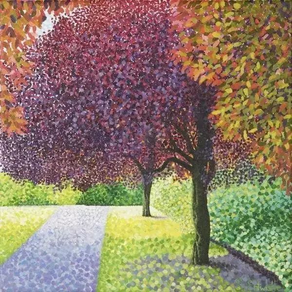 l她的画只用点,点了11年,点出了美到窒息的花园!