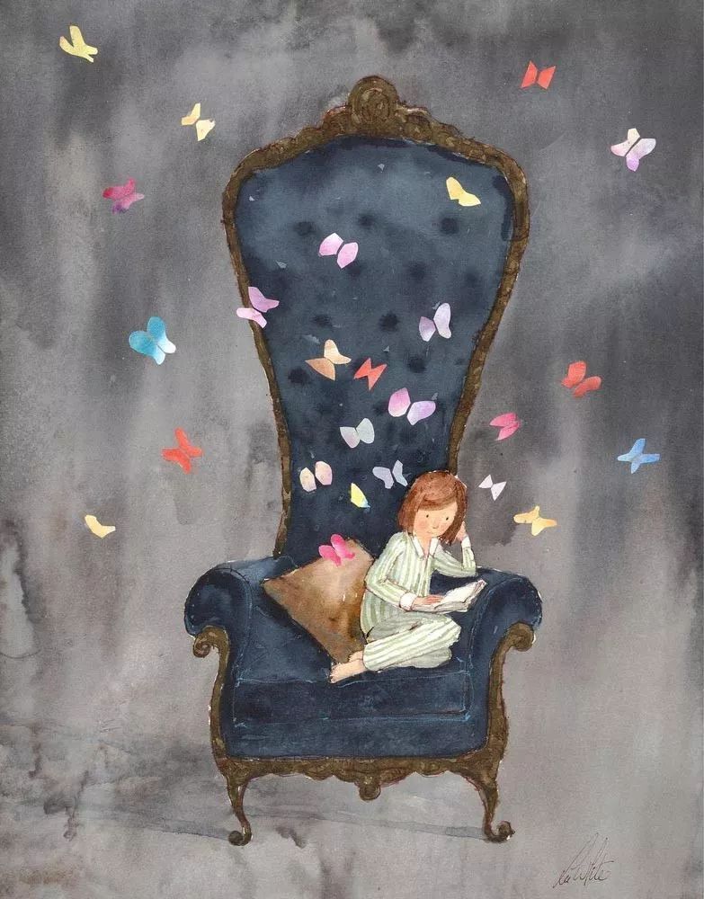 治愈插画$治愈插画:童年,像一个流丽繁复的梦