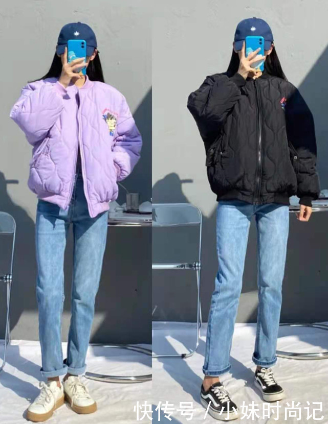 身材|耍酷也要有温度,保暖棉服穿起来,变身街头最潮女孩