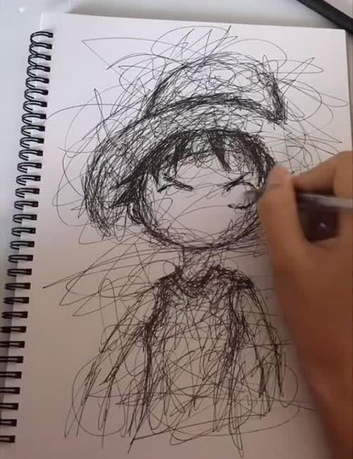 美术生不停画圈,被嘲小学生操作,成品路飞打脸众人