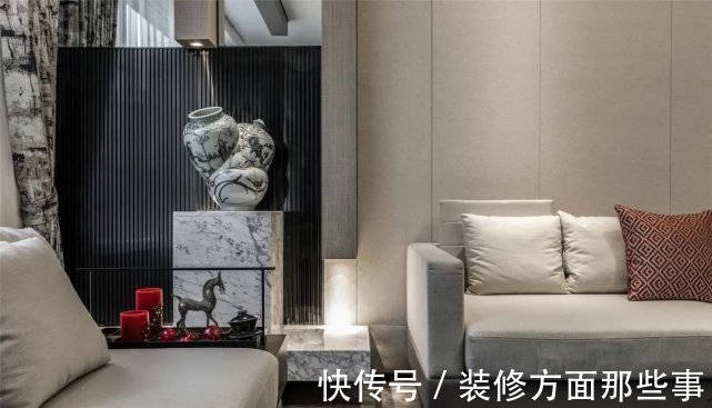 装饰|125㎡现代中式,稳重空间一抹红,点亮空间端庄感!