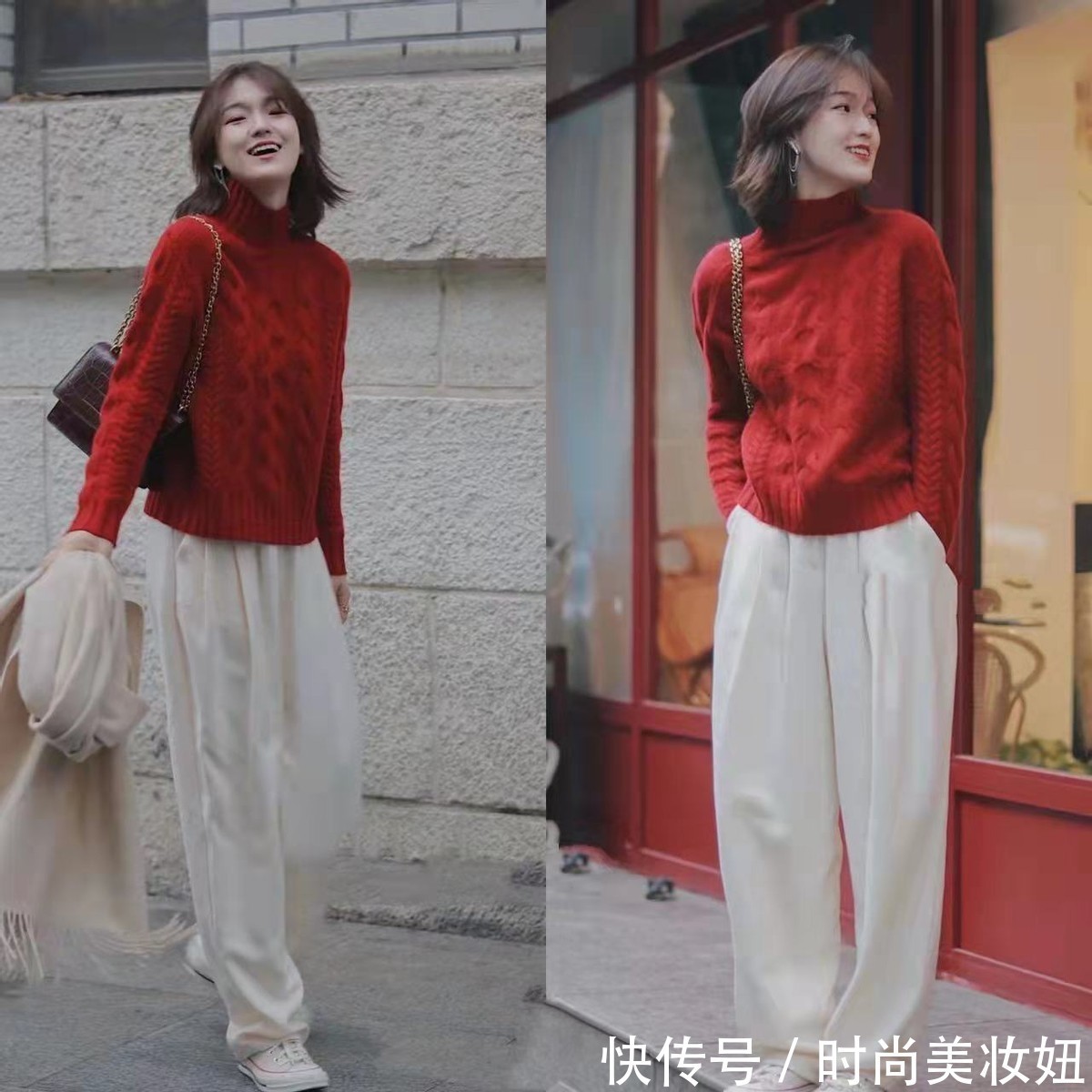 示范|秋冬不费力的毛衣穿搭示范,学会这4点搭配技巧,随便穿都很美