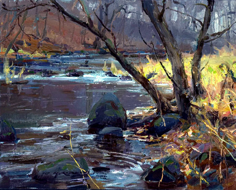 daniel&美国Daniel F.Gerhartz 牧场田园诗般的风景油画