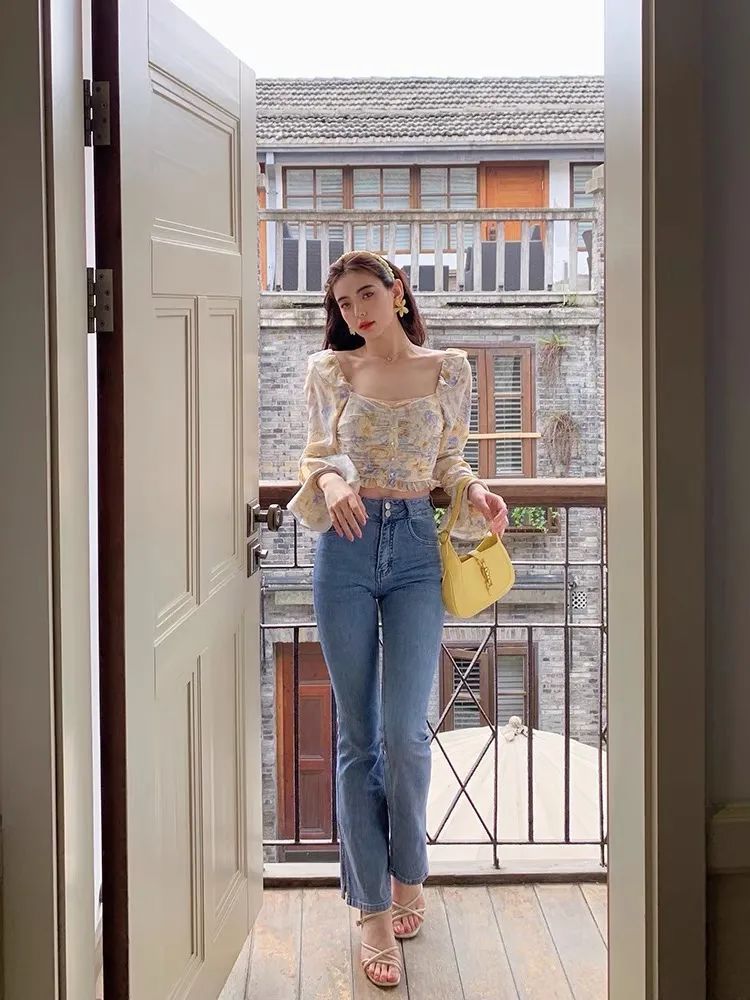 法式|法式上衣+高腰下装，今年夏天必火的组合