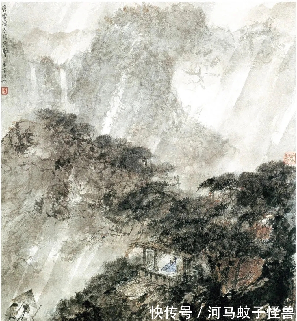 山水画#一笔写尽千山万水,高逸绝尘!傅抱石山水画